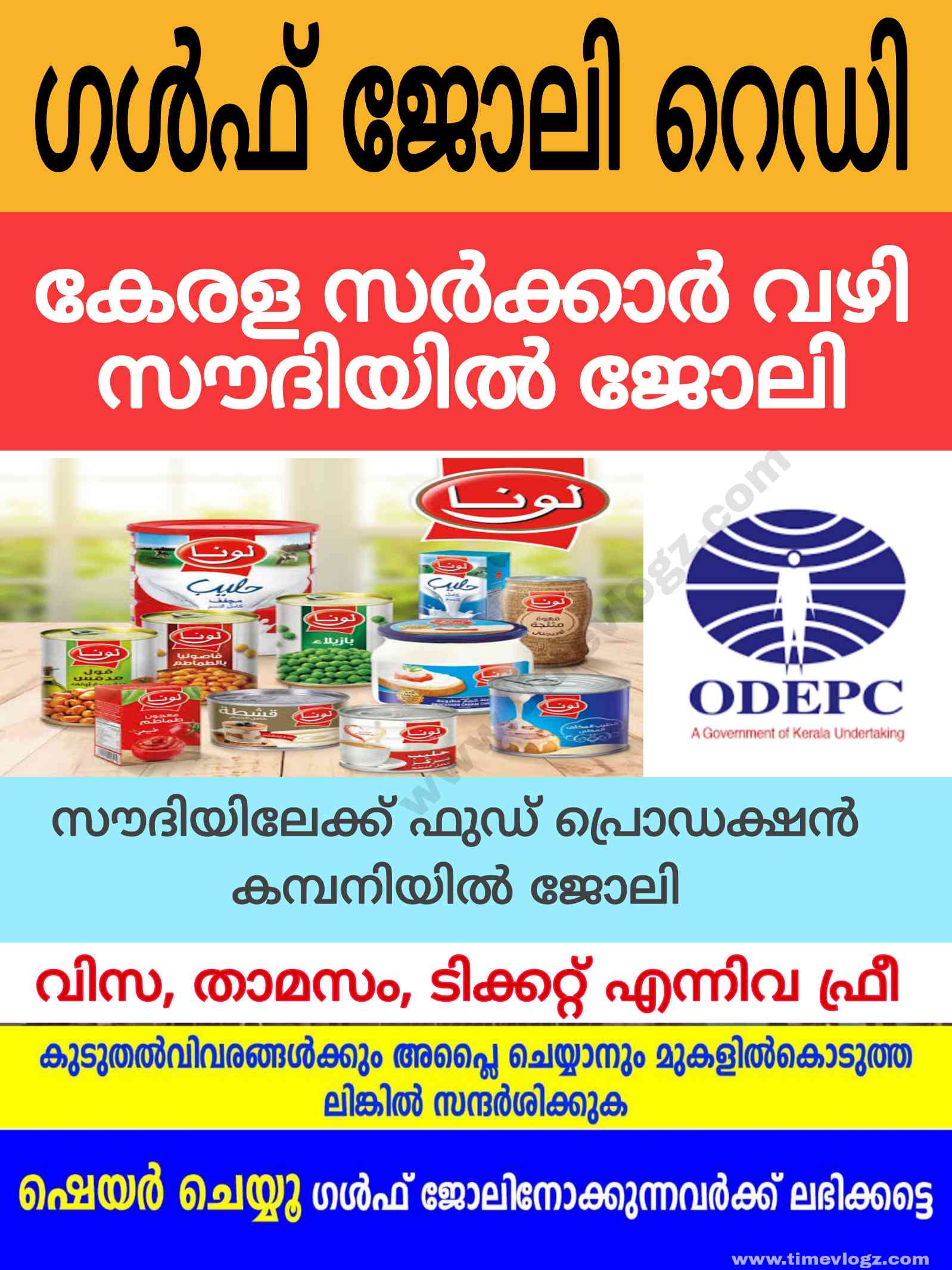 Vacancy in food company in saudi through kerala government odepc online